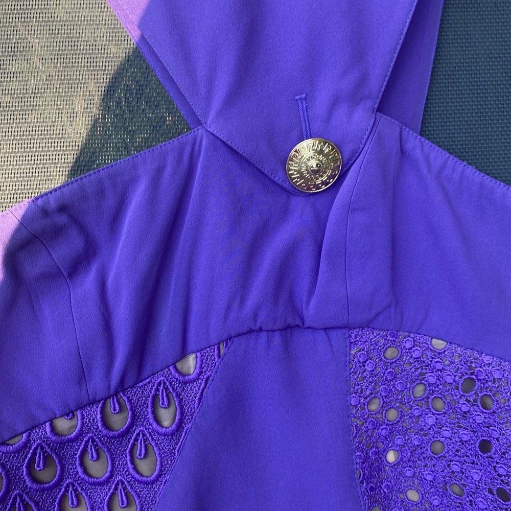 VERSACE for H&M Eyelet Lace Silk Mini Dress, Size 6 - Picture 3 of 6